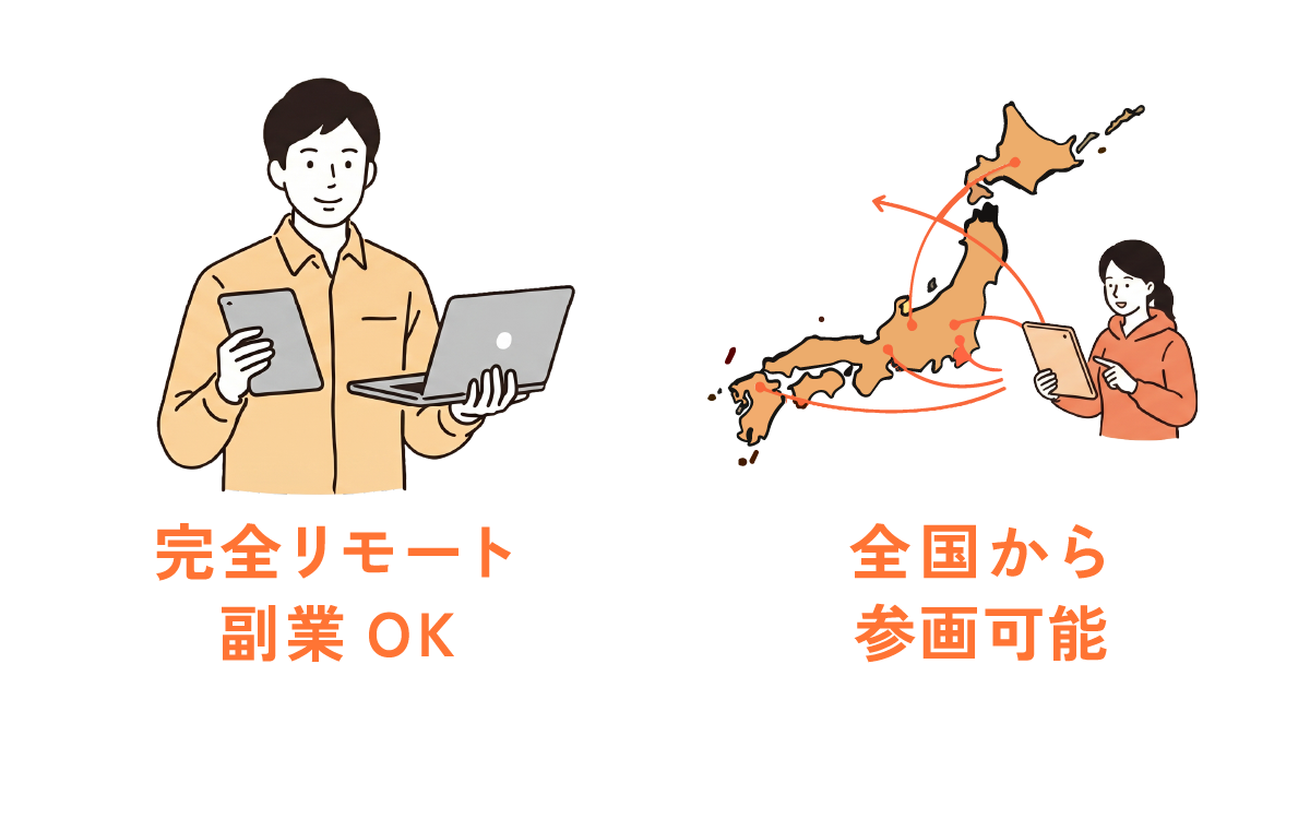完全リモート 副業OK / 全国から参画可能